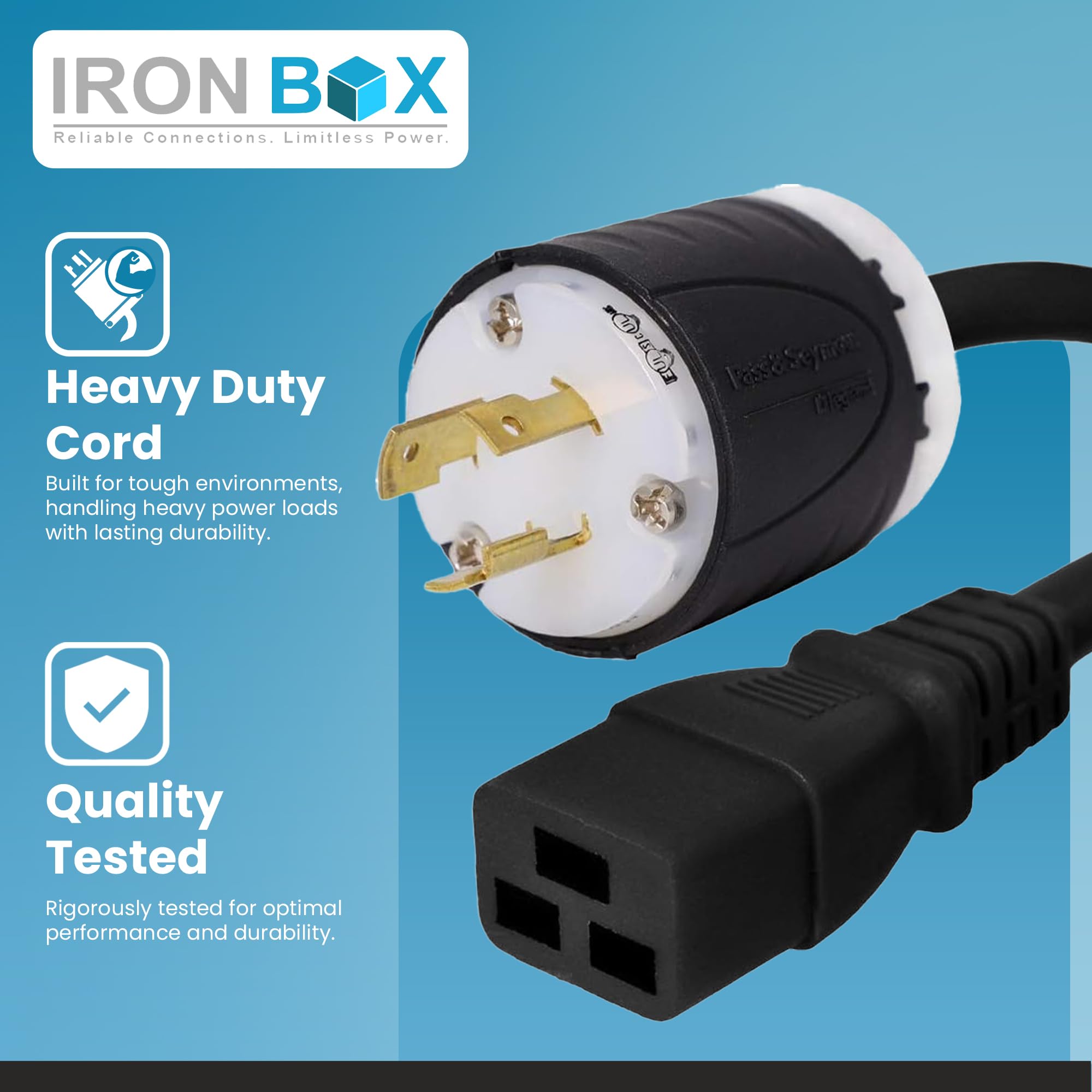Amazon.com: IronBox Electric NEMA L6-20P to C19 Power Cord - 20A