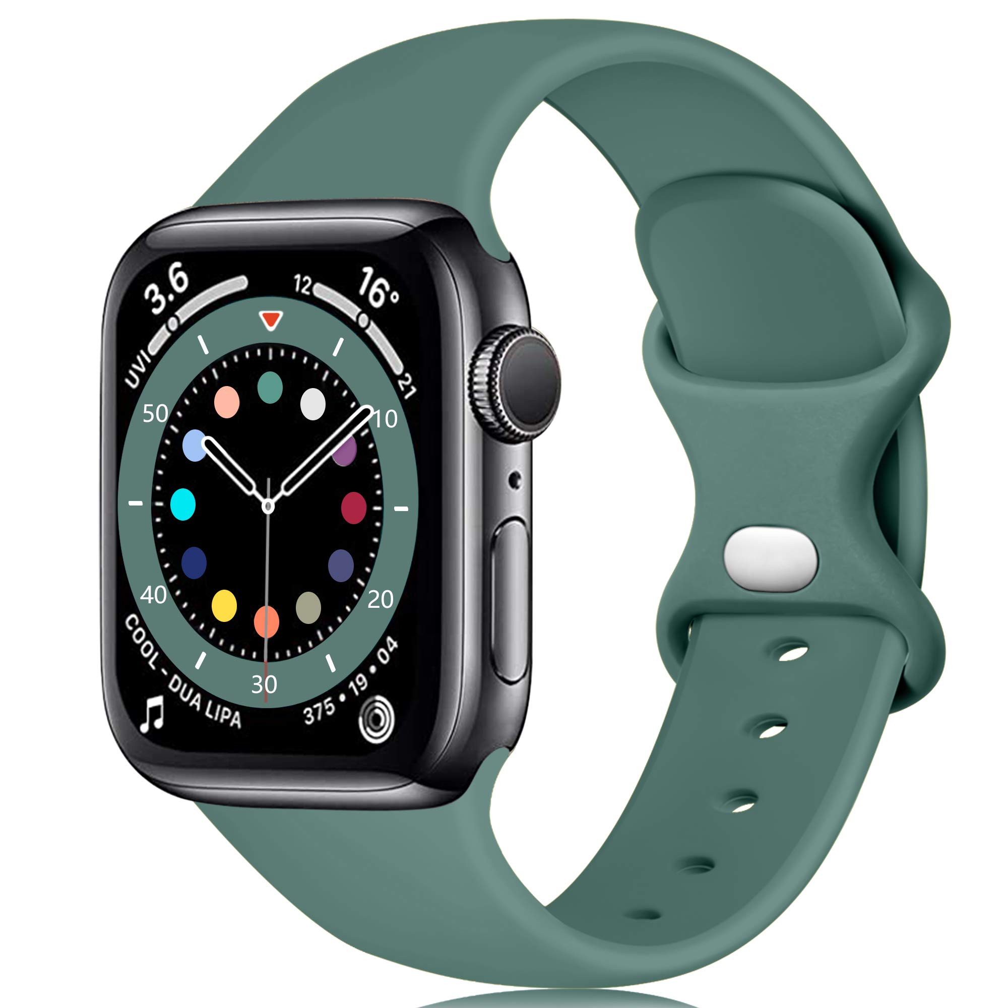 Epova Silicone Strap Compatible with Apple Watch Strap 40mm 38mm 41mm 42mm, Replacement Straps for iWatch SE 3 Series 11 10 9 8 7 6 5 4 3 2 1, Black, Small — view 24