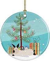 Vista 38 de Caroline's Treasures Bactrian Camel Adorno de cerámica de Navidad, decoración colgante de árbol de Navidad verde azulado para el hogar, vacaciones