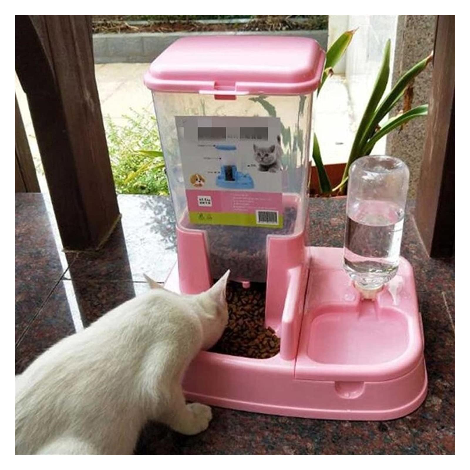 Amazon.co.jp: 猫犬の飲みのボウルのペットフードディスペンサーの瓶の