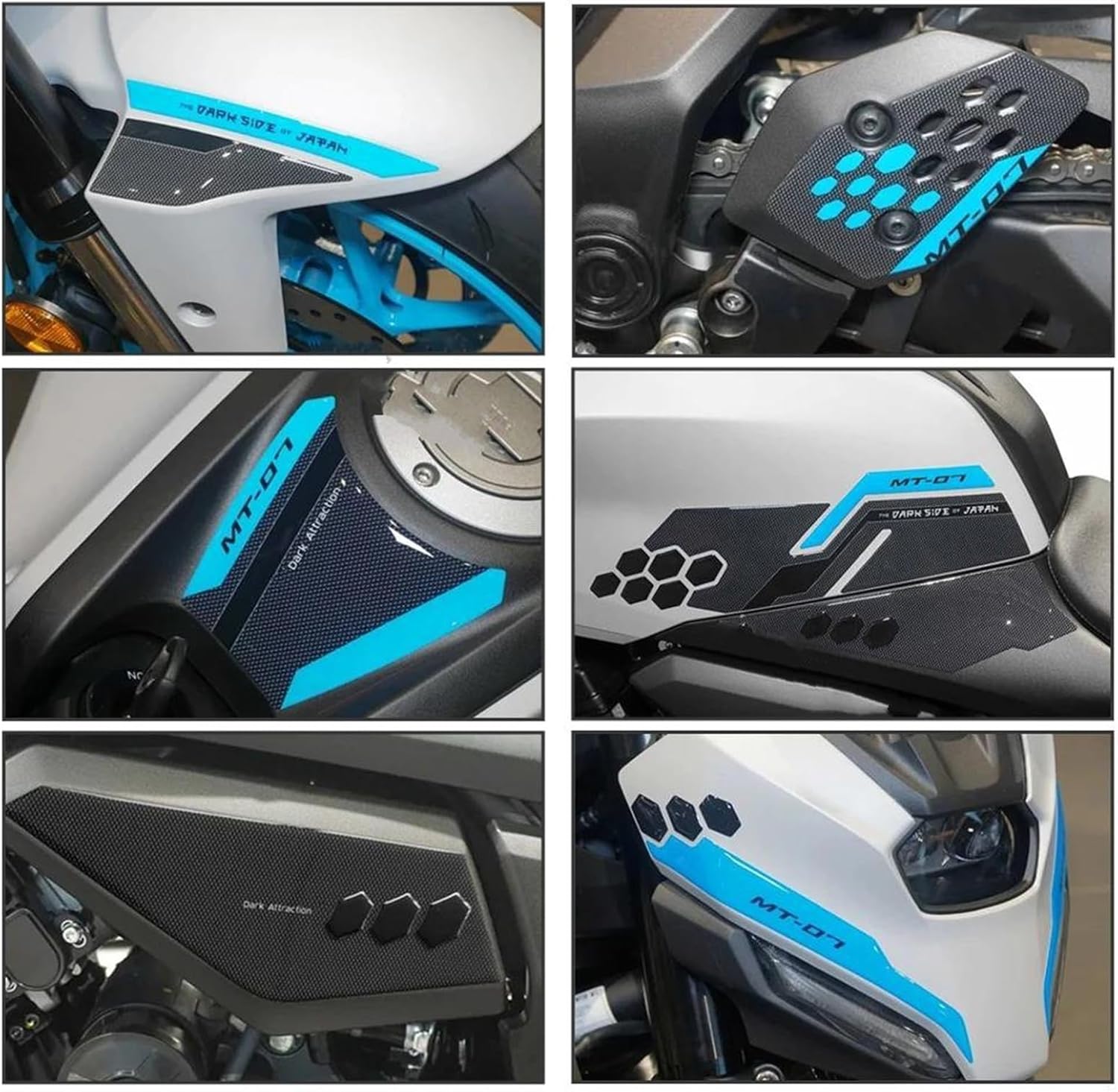 タンクパッド に適合するヤマハ MT07 MT07 MT-07 2025 用 バイクステッカー サイド燃料タンクパッド 樹脂製 タン