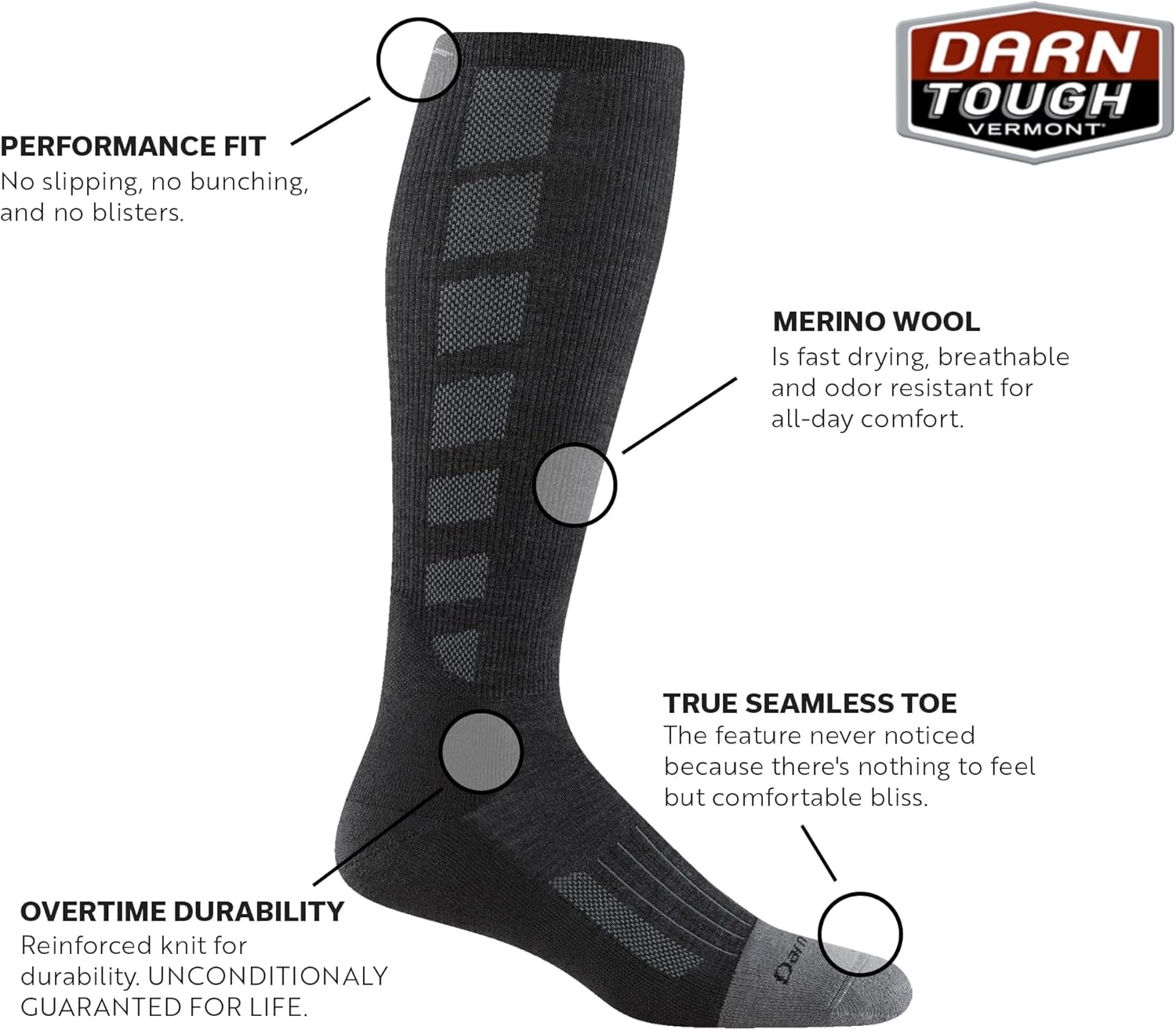 Darn Tough Vermont Men's Stanley K Over the Calf Socks, Lightweight Work Socks for Men with Cushion, Style 2213 - Image 3
