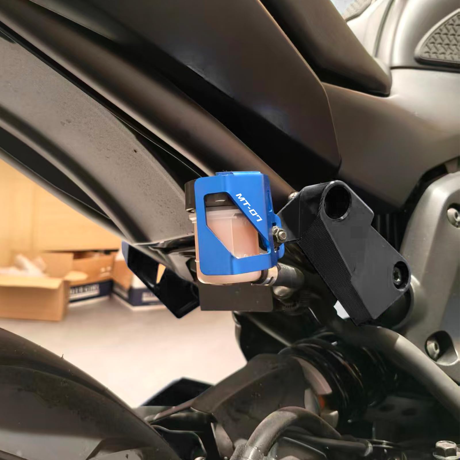 Apto para MT 07 MT07 MT-07 FZ07 2014-2024 2025 2026 Accesorios de aluminio motocicleta Cubierta delantera trasera del depósito de líquido de frenos Tapa de llenado de aceite del motor