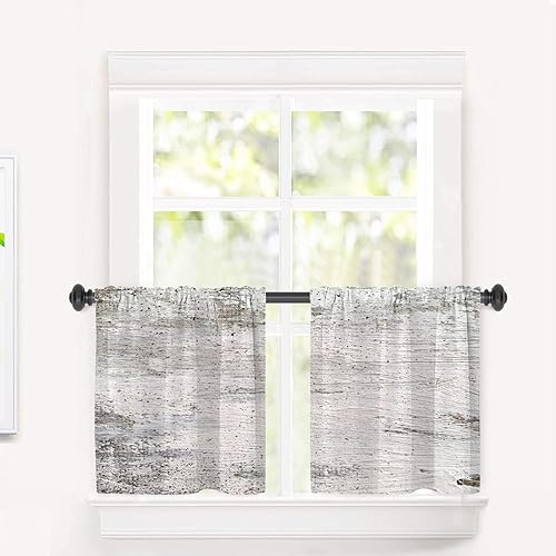 Miniatura 128 de Cenefas de cocina modernas con patrón de cobre marrón dorado para ventanas, cenefas opacas abstractas de marcas de arañazos y cortinas opacas