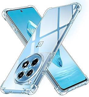 حافظة سيليكون شفافة لهاتف 1+12R من مع حماية ممتص الصدماتOneplus 12R في الزوايا، مادة TPU الناعمة المقاومة للخدش شفاف 12R