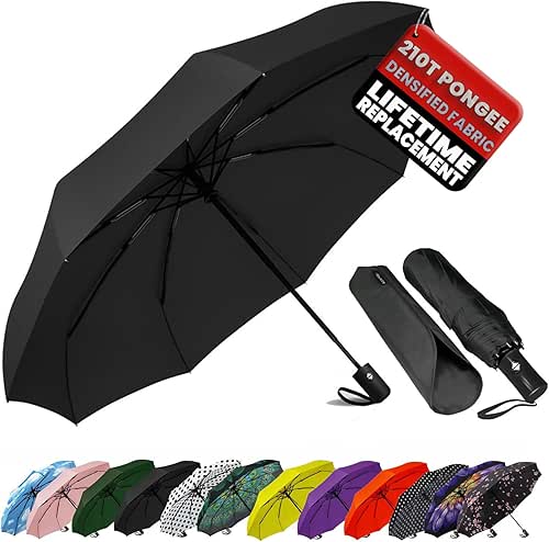 SIEPASA Compact Travel Umbrella - Windproof Auto Open/Close, Small Folding