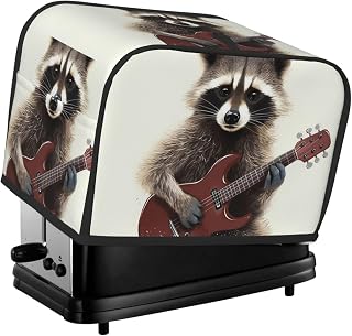 Funny Raccoon 2 Slice Toaster Covers Quilted Bread Maker Cover Small Appliance Cover With Handle For Home Table Kitchen Decor