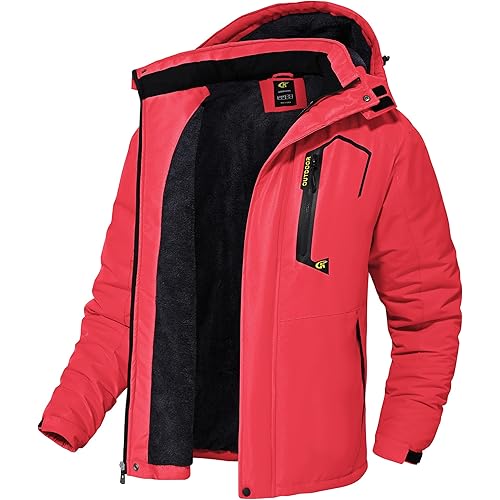 QPNGRP Mens Waterproof Ski Snowboard Jacket Winter Windproof Snow Coat