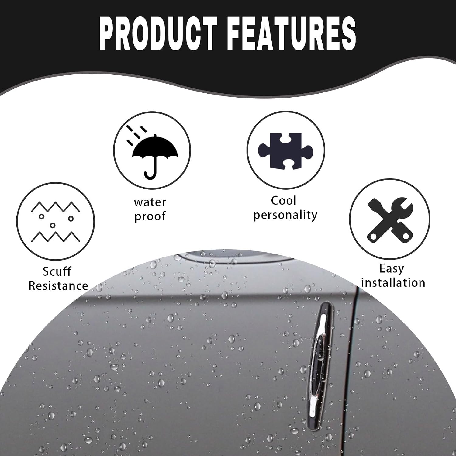4PCS Car Door Edge Guards, Anti-Scratch Car Door Protector Trim Strip with Self Adhesive, Universal Door Guards for Cars Trucks SUVs, Exterior Car Accessories (Black)