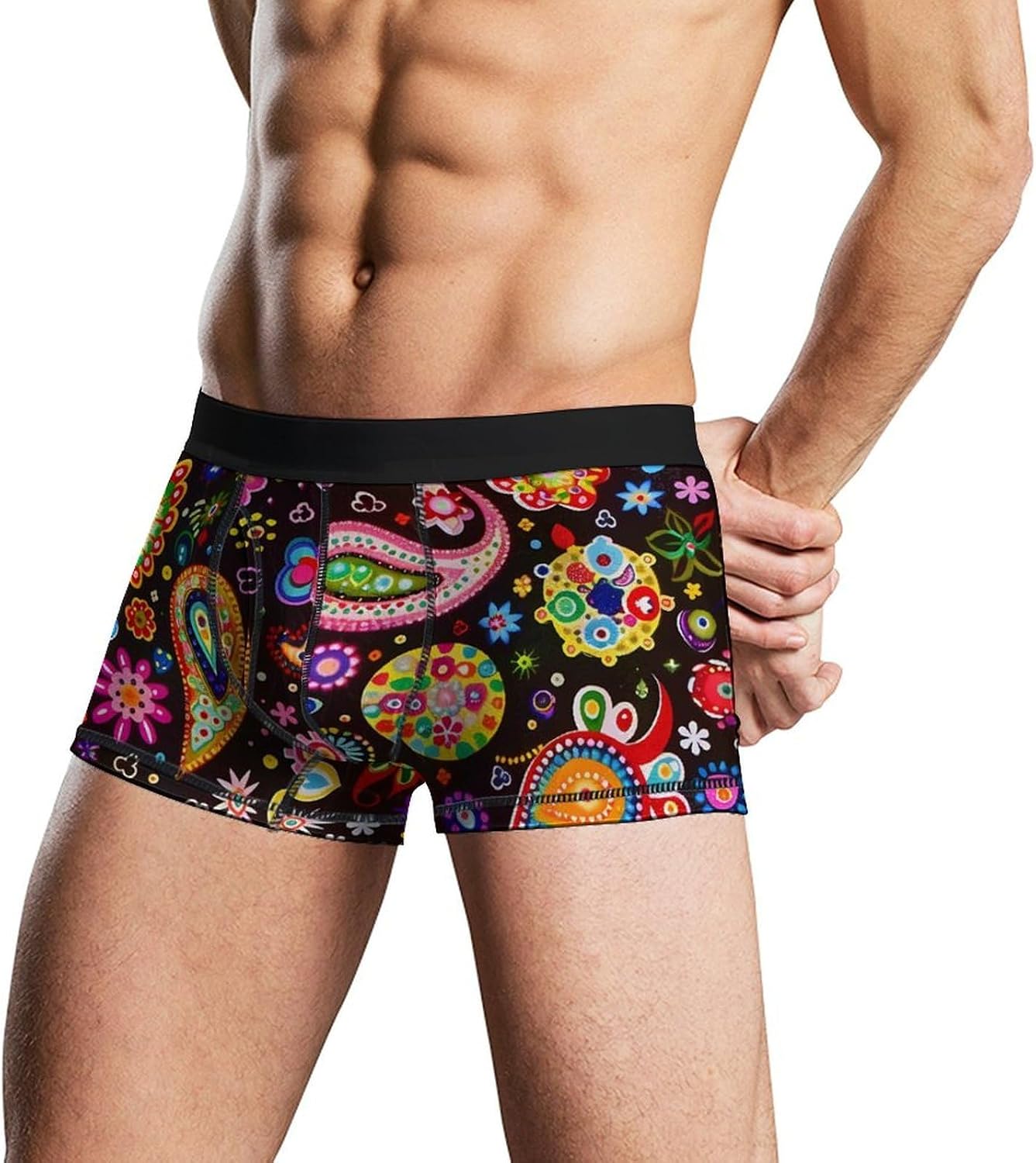 Paisley Flowers Novelty Men's Trunks Soft Breathable Underwear Patterned Stretch Briefs