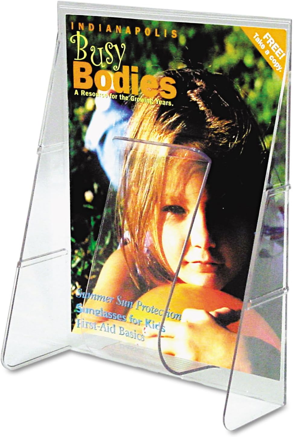 Deflecto Stand-Tall Wall Magazine Holder, Wall Mount Display, Break-Resistant Pocket, Clear, 9-1/8"W x 11-3/4"H x 2-3/4"D (55501)