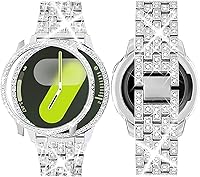 Vista 10 de SUPOIX - Correa con estuche compatible para Samsung Galaxy Watch 8/7/6 de 40 mm y 44 mm, correa de repuesto con brillo para mujer de 20 mm