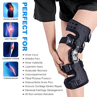 OA Unloader Knee Brace- Unloader Knee Brace for Osteoarthritis, Arthritis Pain, Cartilage Repair, Bone on Bone Knee Joint Pain, Lateral Degeneration Knee Support (Black Left)