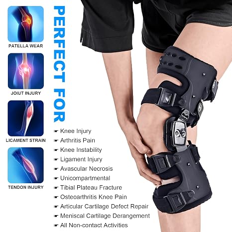 OA Unloader Knee Brace- Unloader Knee Brace for Osteoarthritis, Arthritis Pain, Cartilage Repair, Bone on Bone Knee Joint Pain, Lateral Degeneration Knee Support (Black Left)
