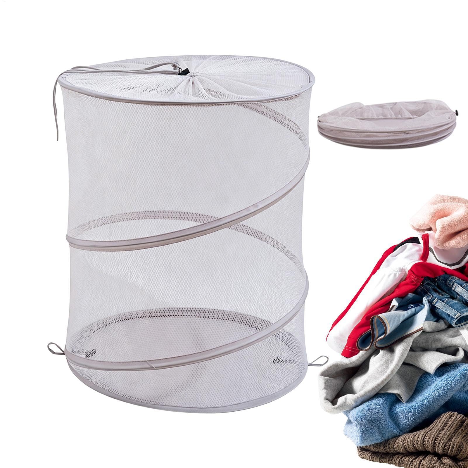 Panier à linge grand volume en acier bac de rangement sans montage pour placard et maison
