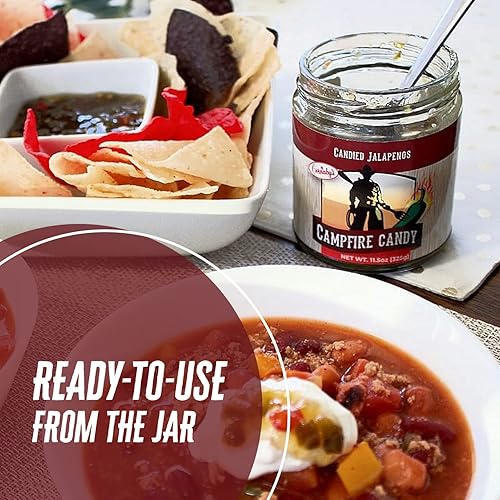 Miniatura 4 de Cornaby's Campfire Candy - Pimientos jalapeños dulces y picantes en cubitos en un frasco - Sabor gourmet sin OMG a base de plantas sin gluten