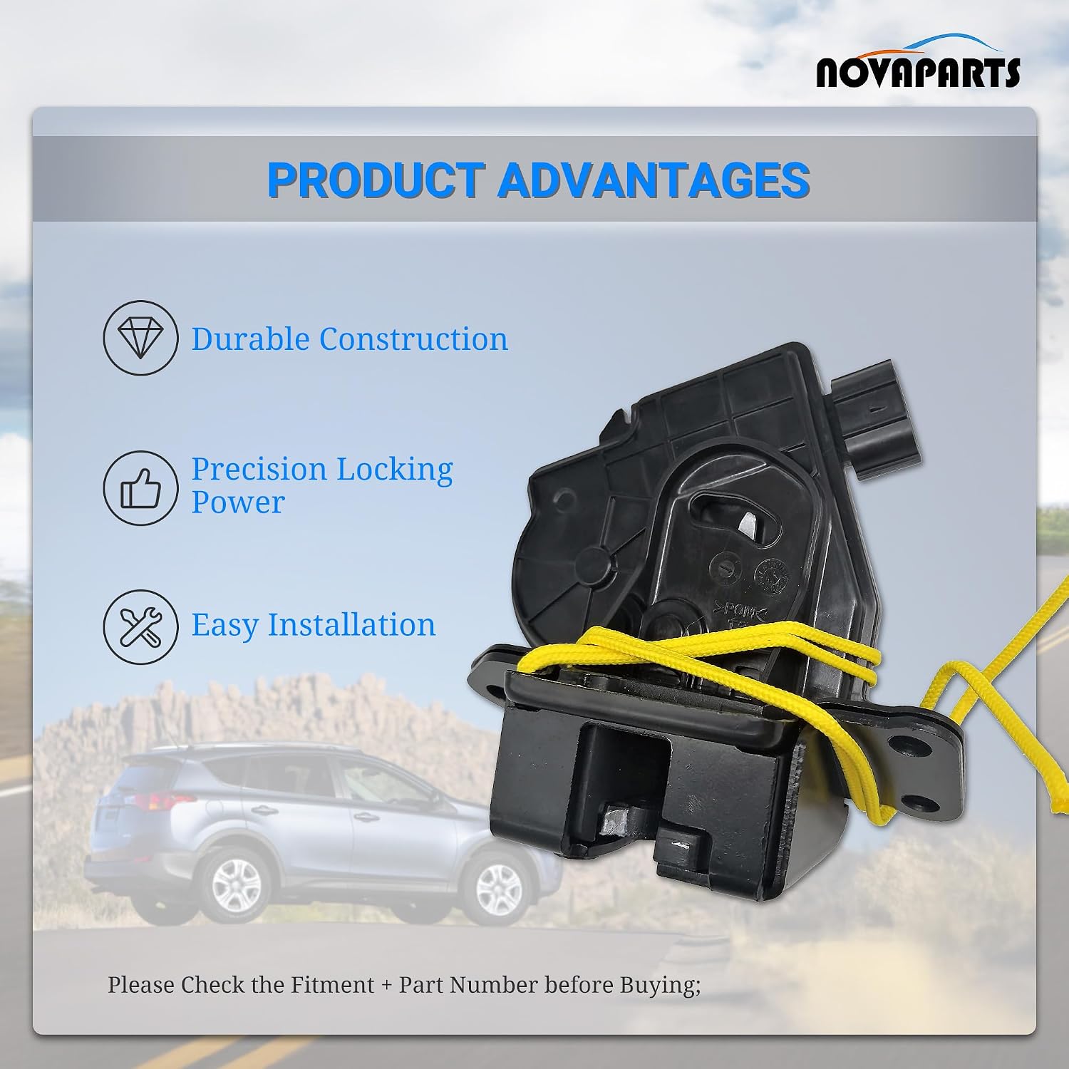 NOVAPARTS Rear Tailgate Trunk Lock Actuator Motor for 2008-2019 Toyota Highlander Prius V RAV4 69350-28151 69350-0T020 69350-0E090