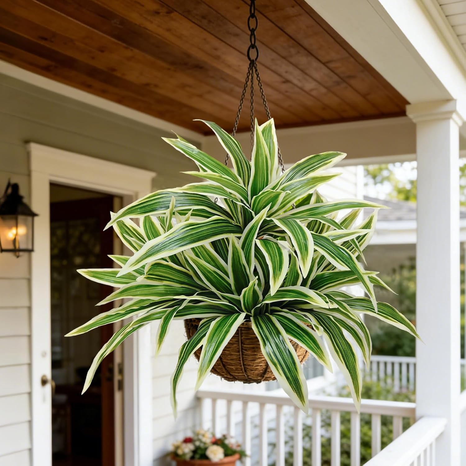 4Pcs Fake Ferns, Faux Outdoor Plants UV Resistant,3D Real Touch Fake Plants Total 60 Blades,Weatherproof Artificial Plants Outdoor Indoor for Garden Porch Home Office Decor