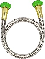 Vista 1 de YANWOO Manguera de jardín corta de acero inoxidable 304 de 2 pies con conector de metal hembra a hembra, manguera de agua flexible y ligera (2 pies)