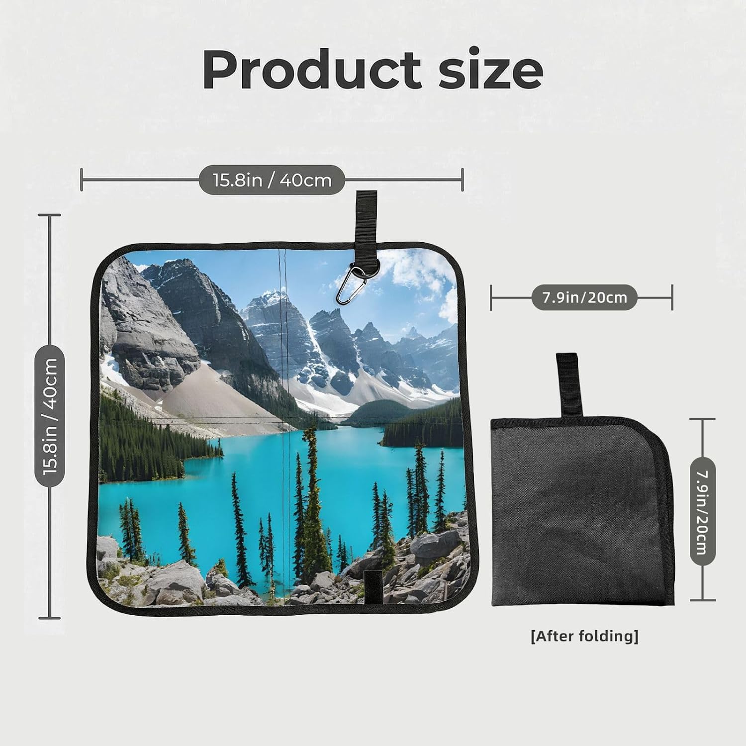 (Rocky Mountains) Sitting Pad Foldable Seat Cushion Lightweight Camping Seat Mat with Hook for Outdoor Hiking Picnic Camping