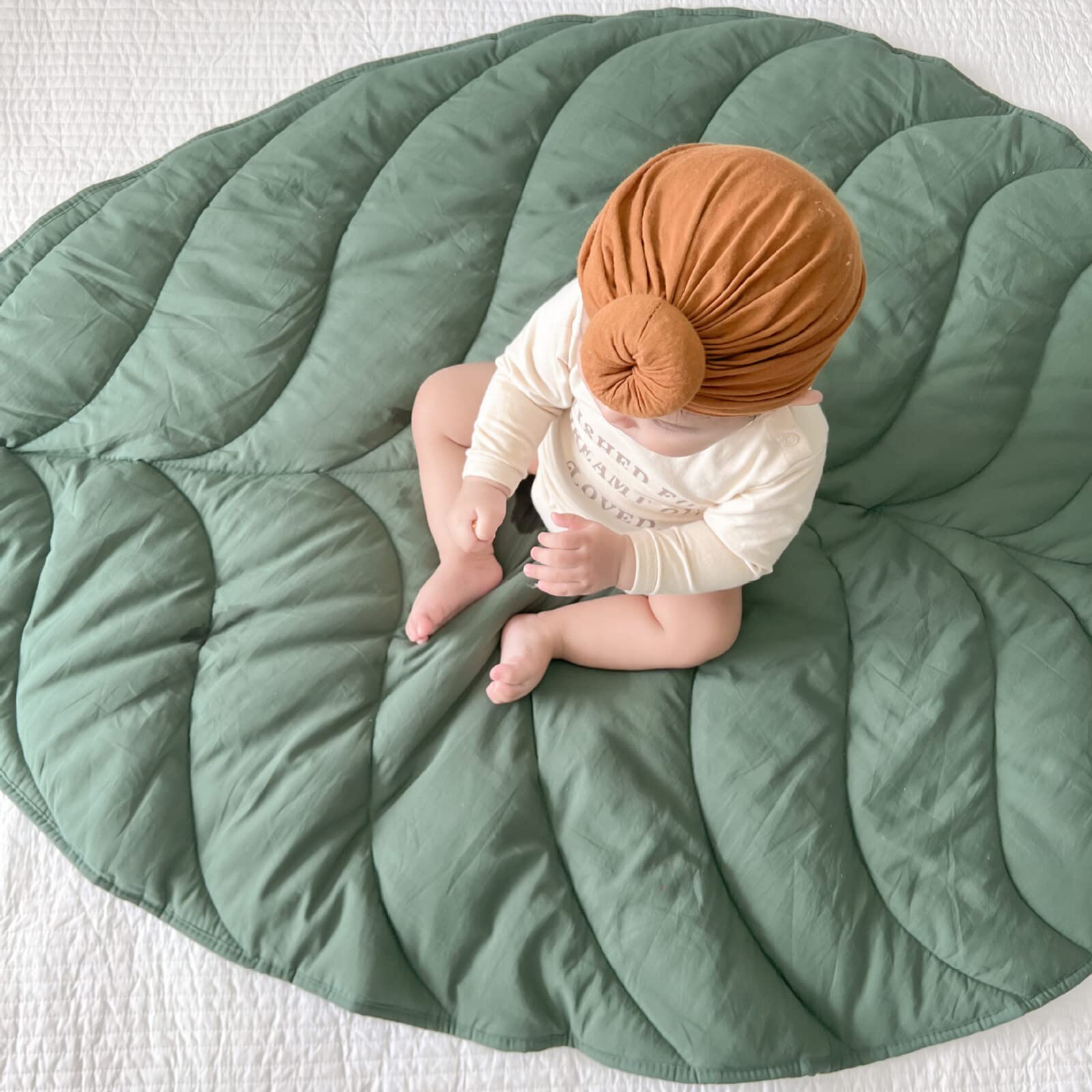 Yolispa Tapis de jeu en coton en forme de feuille pour chambre d'enfant