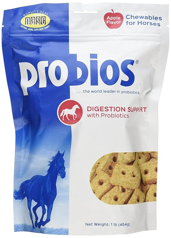 Petisco em Bloco para Cavalos com Microrganismos de Alimentação Direta Probios, Sabor Maçã, 454 g