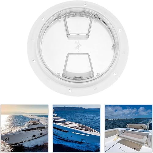Miniatura 7 de Yctze Escotilla de acceso para cubierta de barco, placa de ABS redonda blanca para caravana, yate, barco, escotilla de acceso (6 pulgadas)