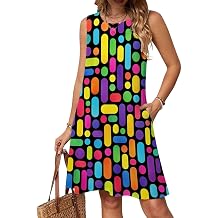 Womens Summer Casual Sleeveless Beach Dresses with Pockets