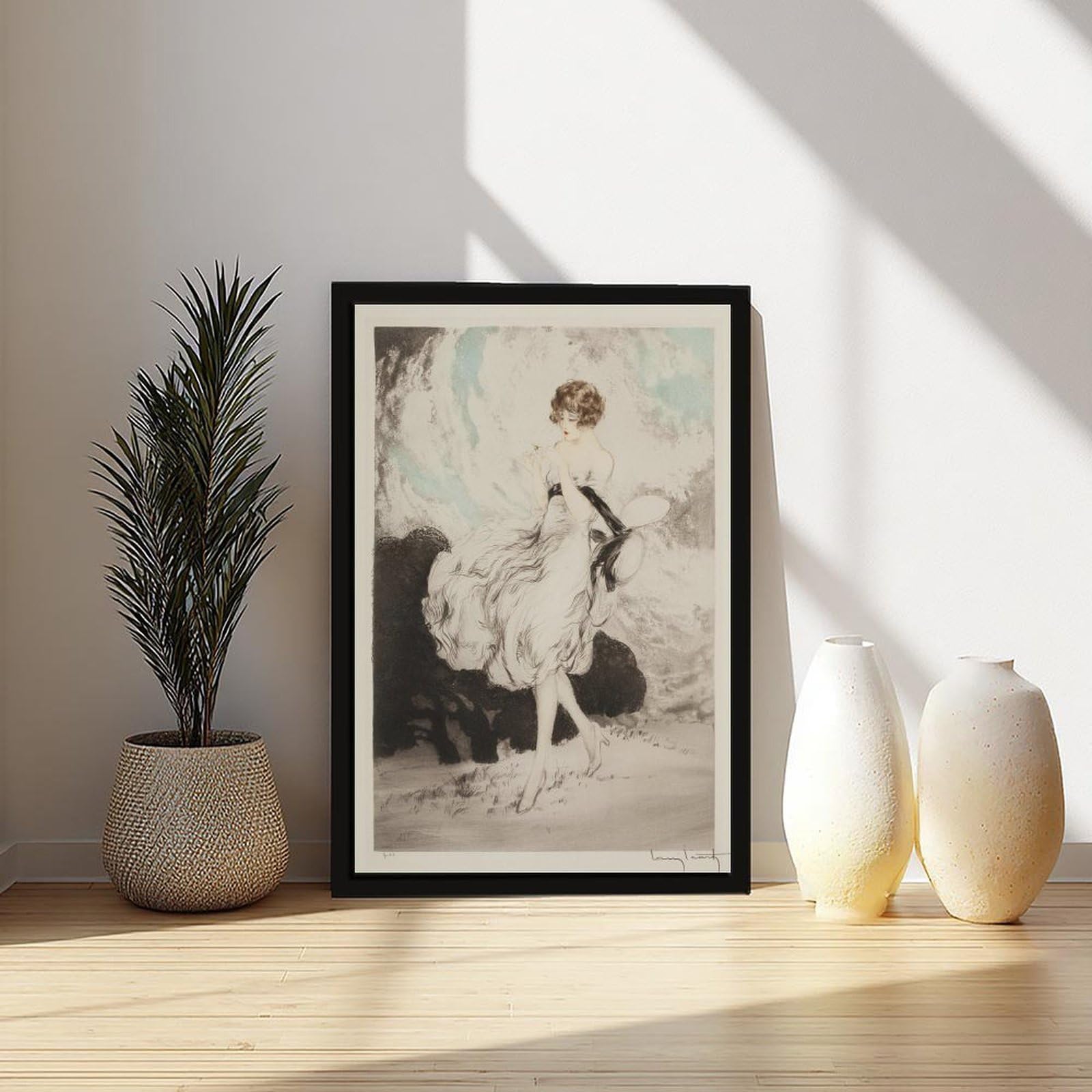 WCYB Lillies by Louis Icart – Vintage Art Deco wytrawianie nadruk, romantyczna moda ilustracja ścienna - Etsy Tajwan (a8b58862) wydruki plakaty płótno deco farba