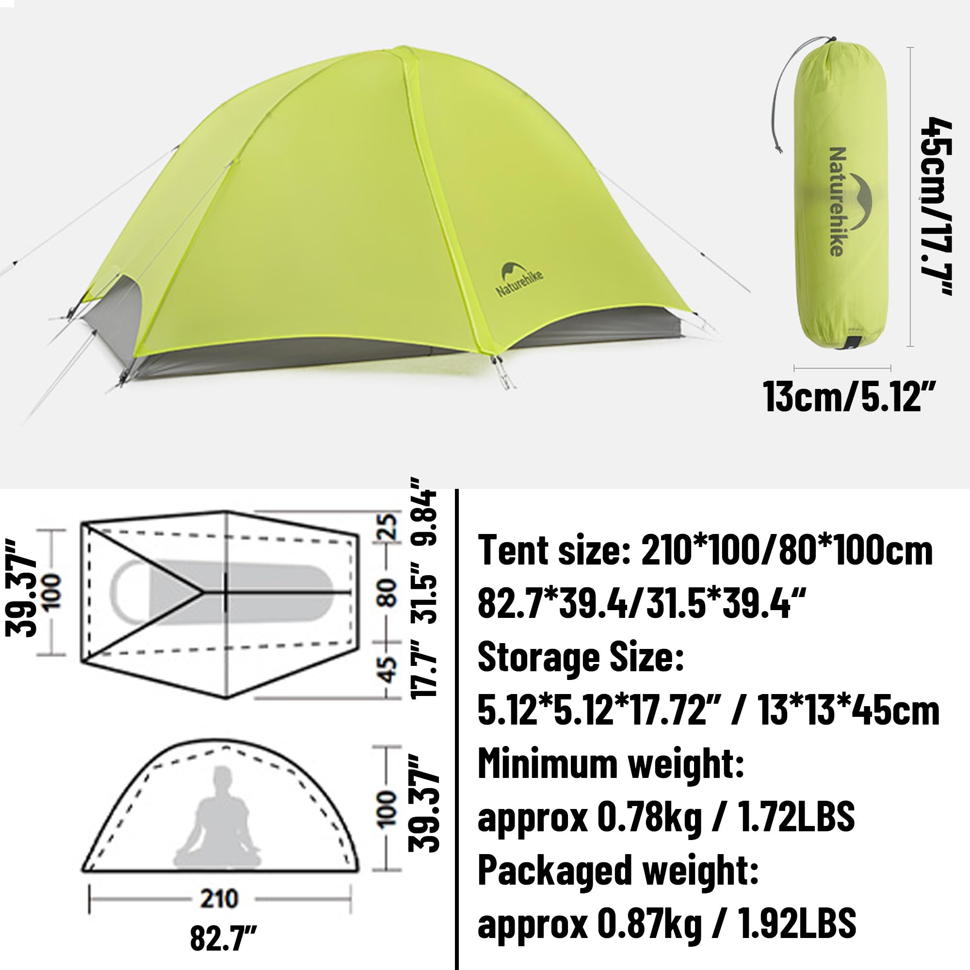 Amazon.co.jp: Naturehike Star Trail EXT 1人用テント - 2.2ポンド 超