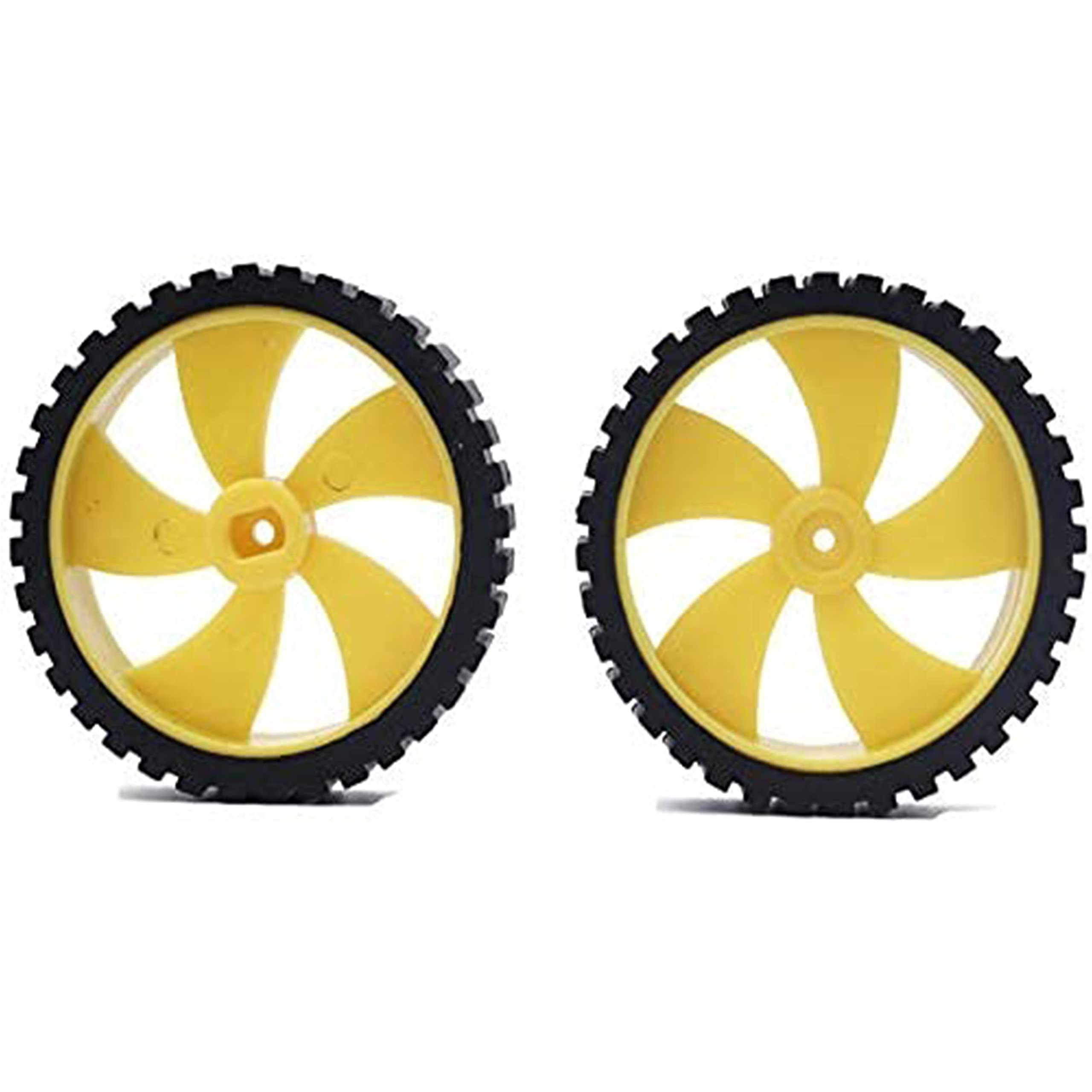 UG LAND INDIA wheel-4512 Robot Durable Rubber Tire Yellow Wheel 45mm for BO DC Motor 2