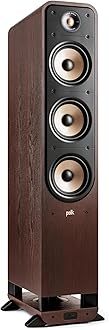 Polk Signature Elite ES60 Tower Speaker - Hi-Res Certified, Dolby Atmos Speakers & DTS:X Compatible, 1" Tweeter & (3) 6.5" Woofers, Power Port Technology for Effortless Bass, Contemporary Walnut