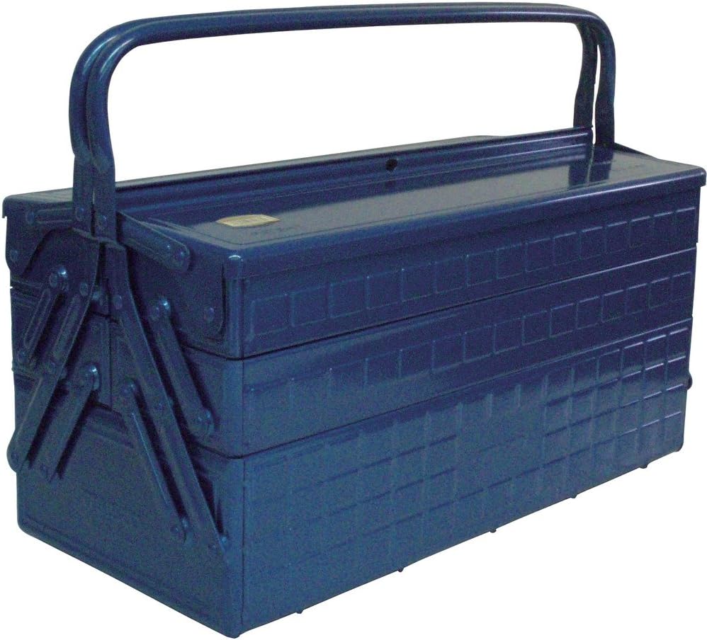GT-470-B 3-Tier Tool Box, 18.6 x 8.7 x 13.4 inches (472 x 220 x 343 cm), Blue