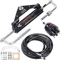 VEVOR 150HP Hydraulic Outboard Steering Kit HK4200A-3 with Two-Way Lock Cylinder, 20ft Hoses for Boats Up to 150HP