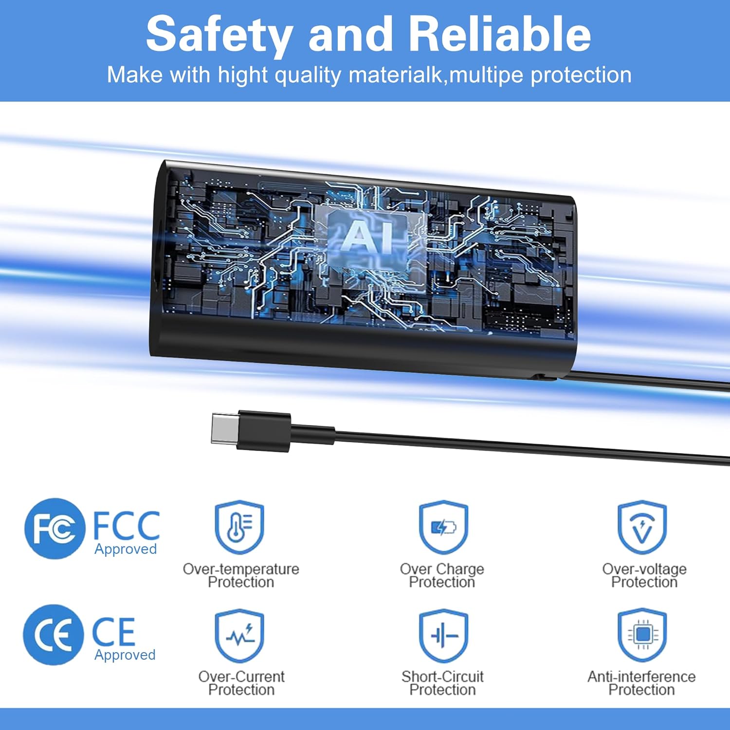 65W 45W USB C Laptop Charger Compatible with Dell Latitude 5420 5430 5520 5530 7340 7430 Inspiron 14 16 XPS 13 Chromebook 3100 Dell Computer Type C Fast Charging AC Adapter Power Cord - Image 2