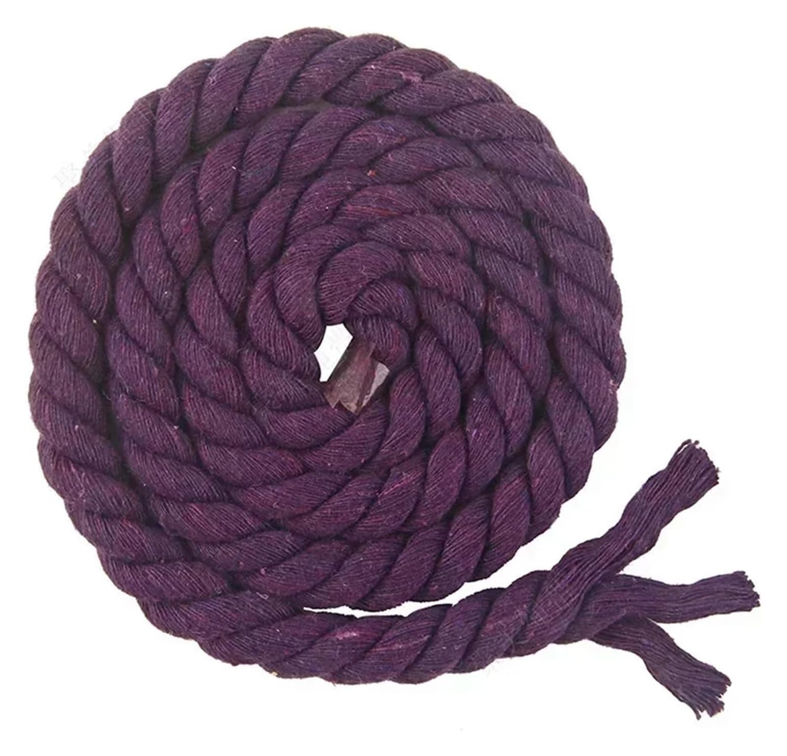 Cotton Cord, 3-Ply Braided Cotton Twine Purple 8mm x 2 Meters