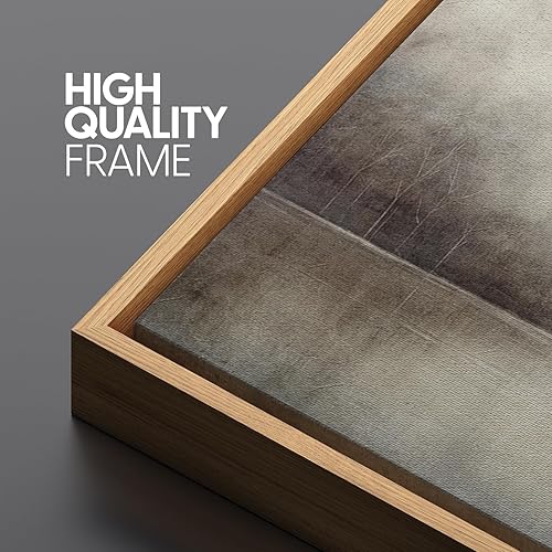 Miniatura 5 de MUDECOR Lienzo enmarcado extra grande para pared, tonos neutros suaves, naturaleza, desierto, antiguo, retro, bellas ilustraciones, decorativo,