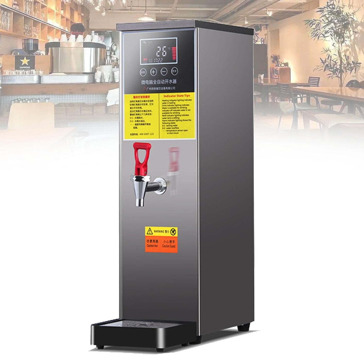 Hervidor de Agua Eléctrico Automático 50L/H, Acero Inoxidable, 3000W