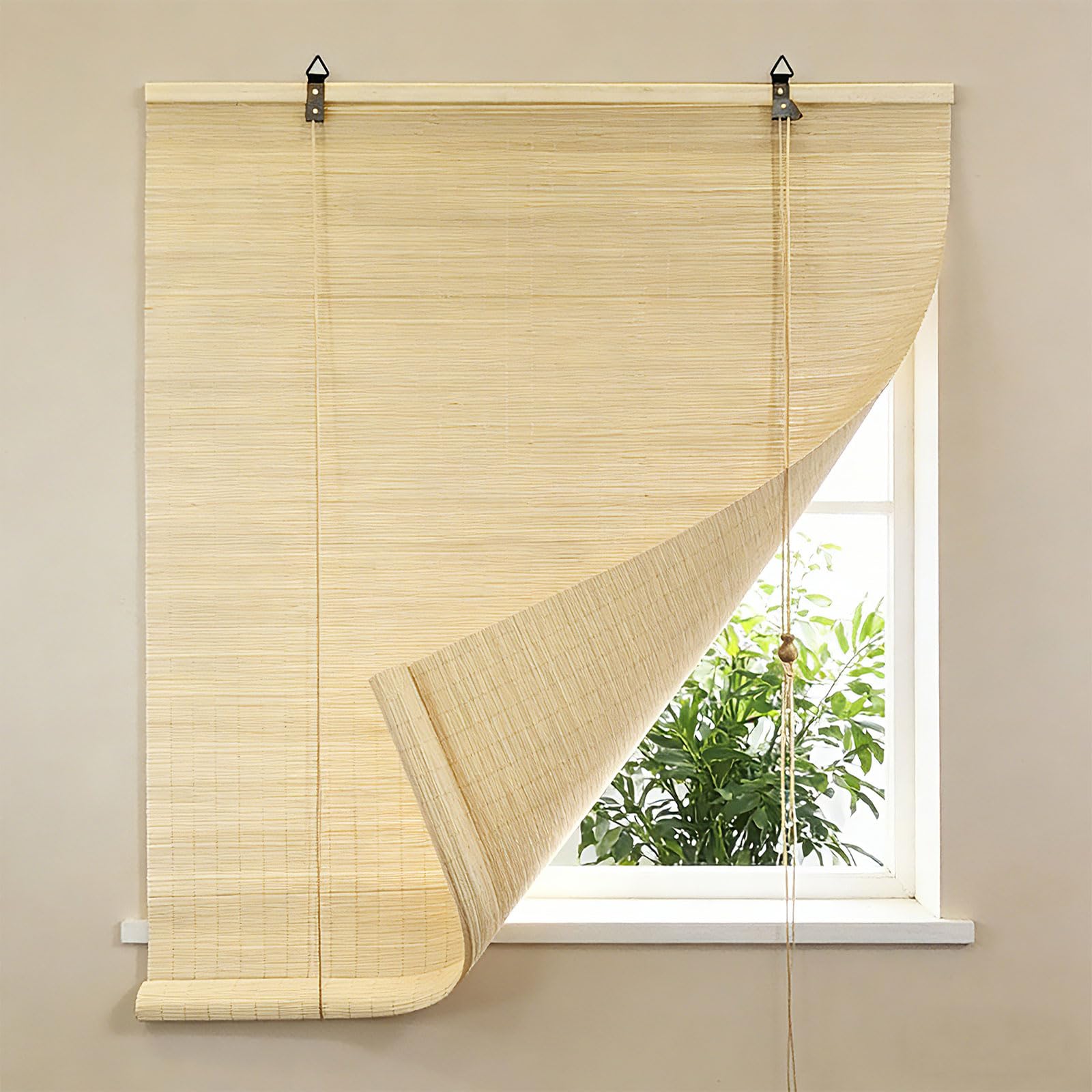Store enrouleur bambou stop vis-à-vis et chaleur rideau occultant 80 x 255 cm