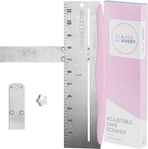 Raspador ajustable para tartas, herramienta perfecta para decorar pasteles para glasear pasteles suaves y uniformes, herramienta más suave  Acero