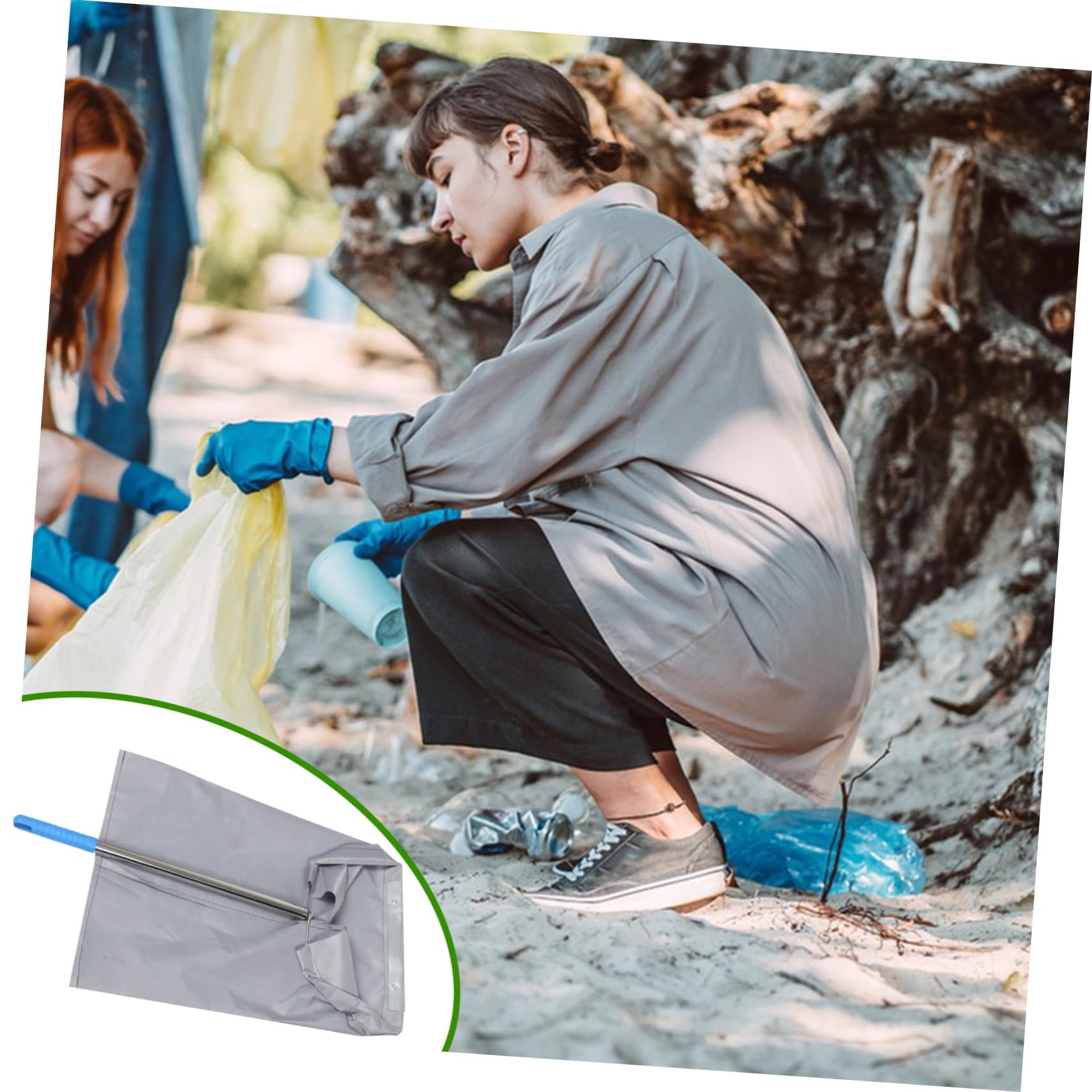 Bolsa Prueba de Viento Recogedor de Basura Grueso con Mango para Exteriores para Limpieza Residuos Bolsa de Basura Resistente