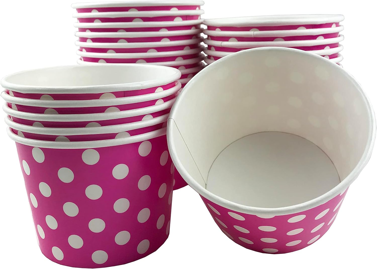MMvolesy 16oz Pink Ice Cream Cups, Disposable Dessert Cups