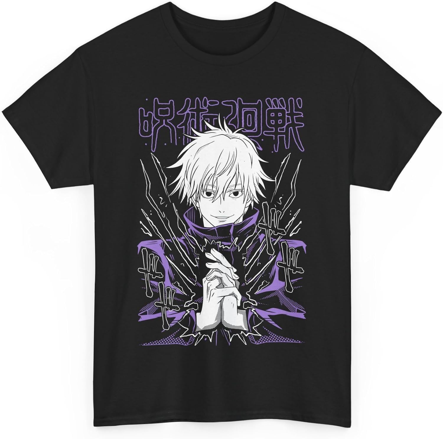HUUXUXQ Jujutsu Gojo Anime T-Shirt Unisex Kaisen Satoru Anime Manga Japanese Cotton M-2(Small)