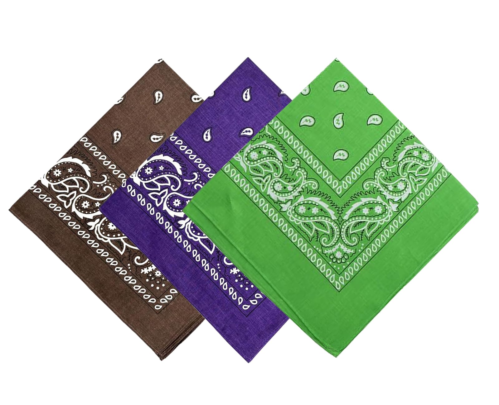 dikhawa 100% Cotton Paisley Printed Bandana Hanky for Men and Women 50x50 cm (Pack of 3)-picture-27