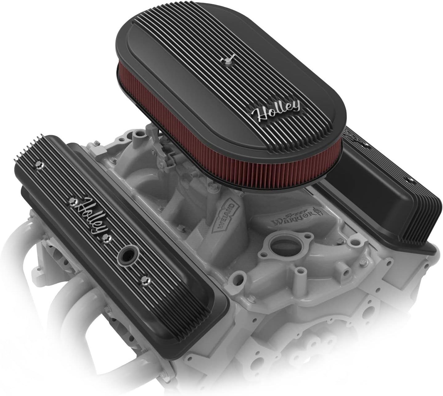 Holley 120-402 Vintage Series Oval Air Cleaner - Satin Black Machined