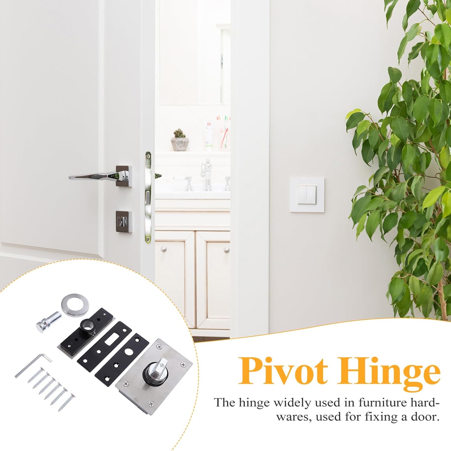 BESTYASH Stainless Steel Pivot Hinge 360 Degree Revolving Door Shaft Heavy Duty Wood Door Hinge for Industrial and Cabinet Use