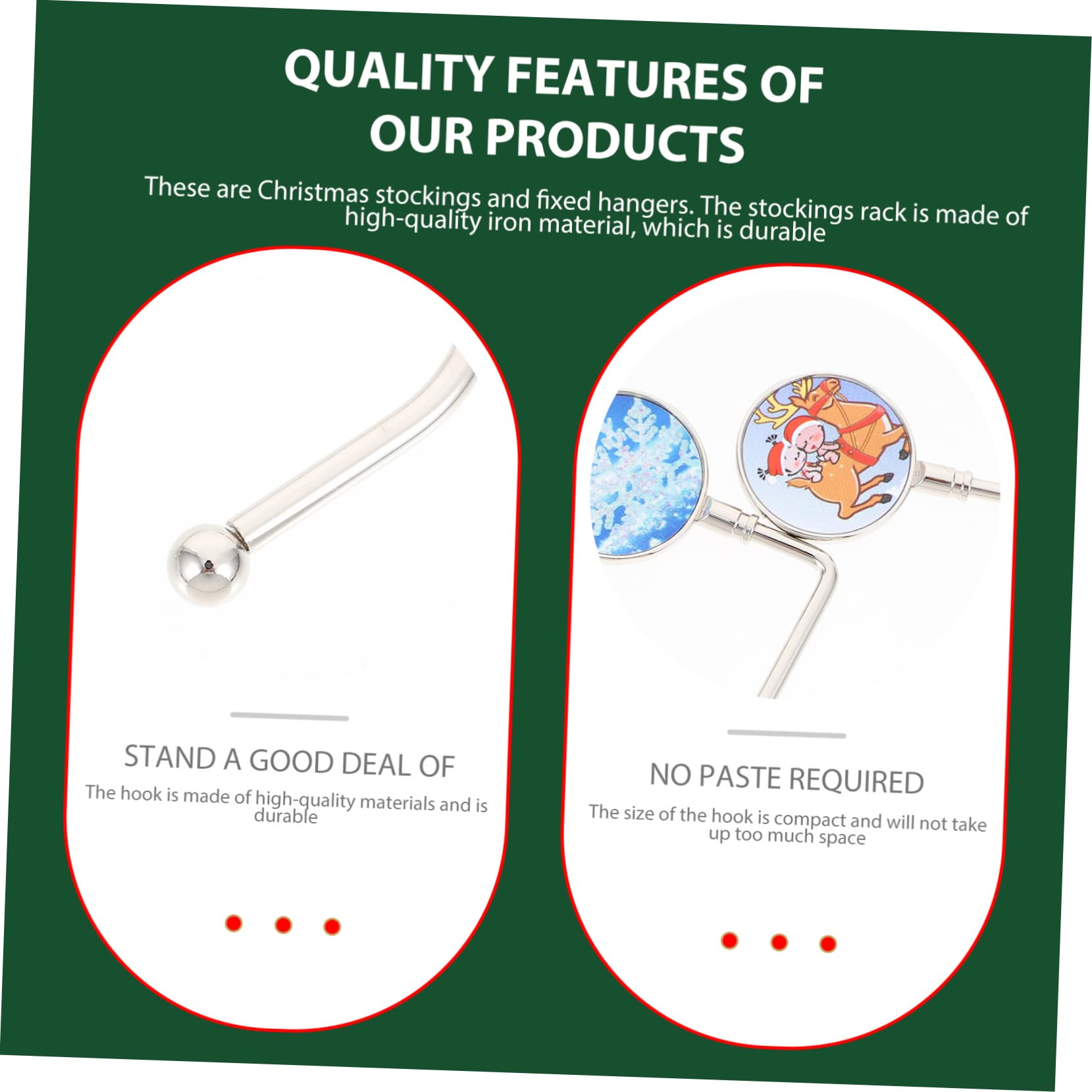 Cabilock 3 Ensembles Lot De 3 Crochets Pour De Noël Cintres Multiples Pendentifs De Noël Crochets Pour Chaussettes De Pinces Pour De Cintres Pour De 4 pièces * 3