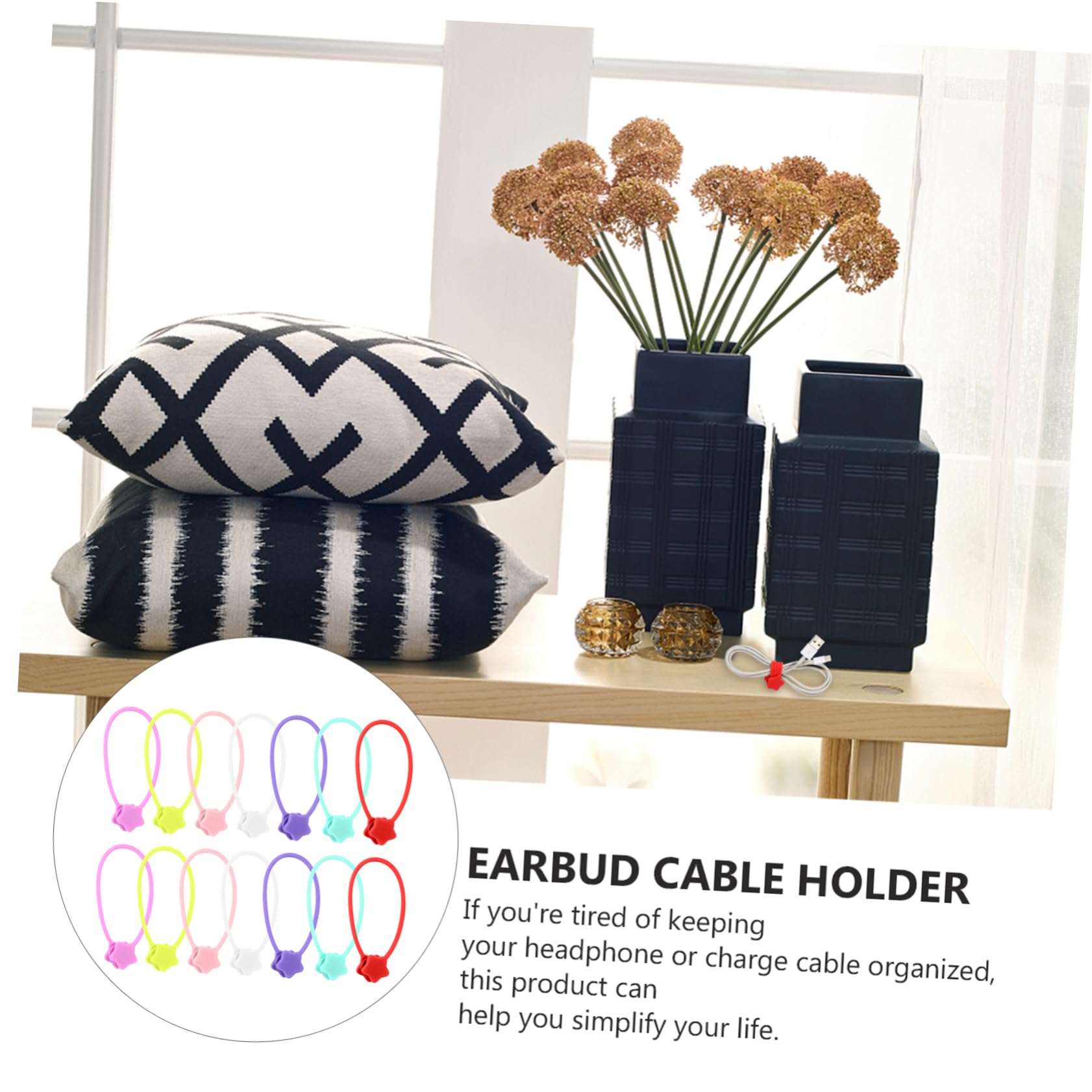 NUOBESTY 3 Sätze Teiliges Magnetischer Kabel Organizer Aus Silikon Kabelhalter Für Büro Schule Zuhause Stretchbar Elastisch Tangle Zufällige Farbe 14 Stücke * 3