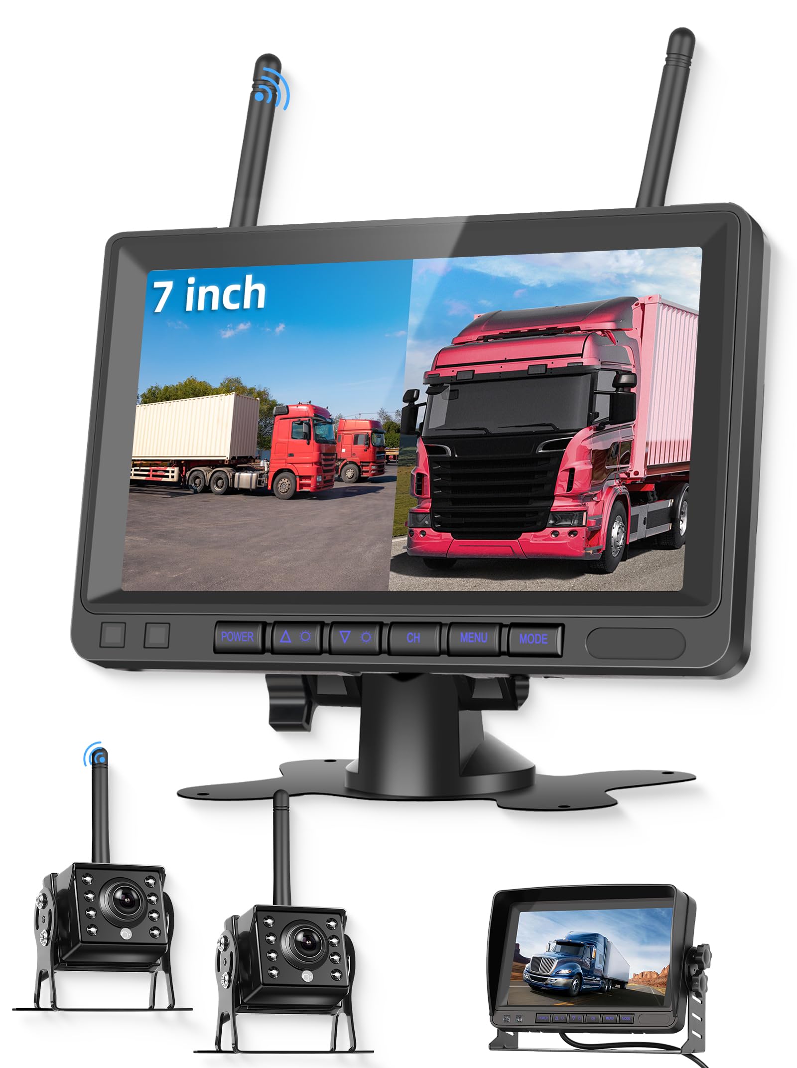 Set retromarcia WiFi AHD con registrazione su SD - 1x telecamera wifi AHD IP69 + monitor DVR LCD da 7 | Cool Mania