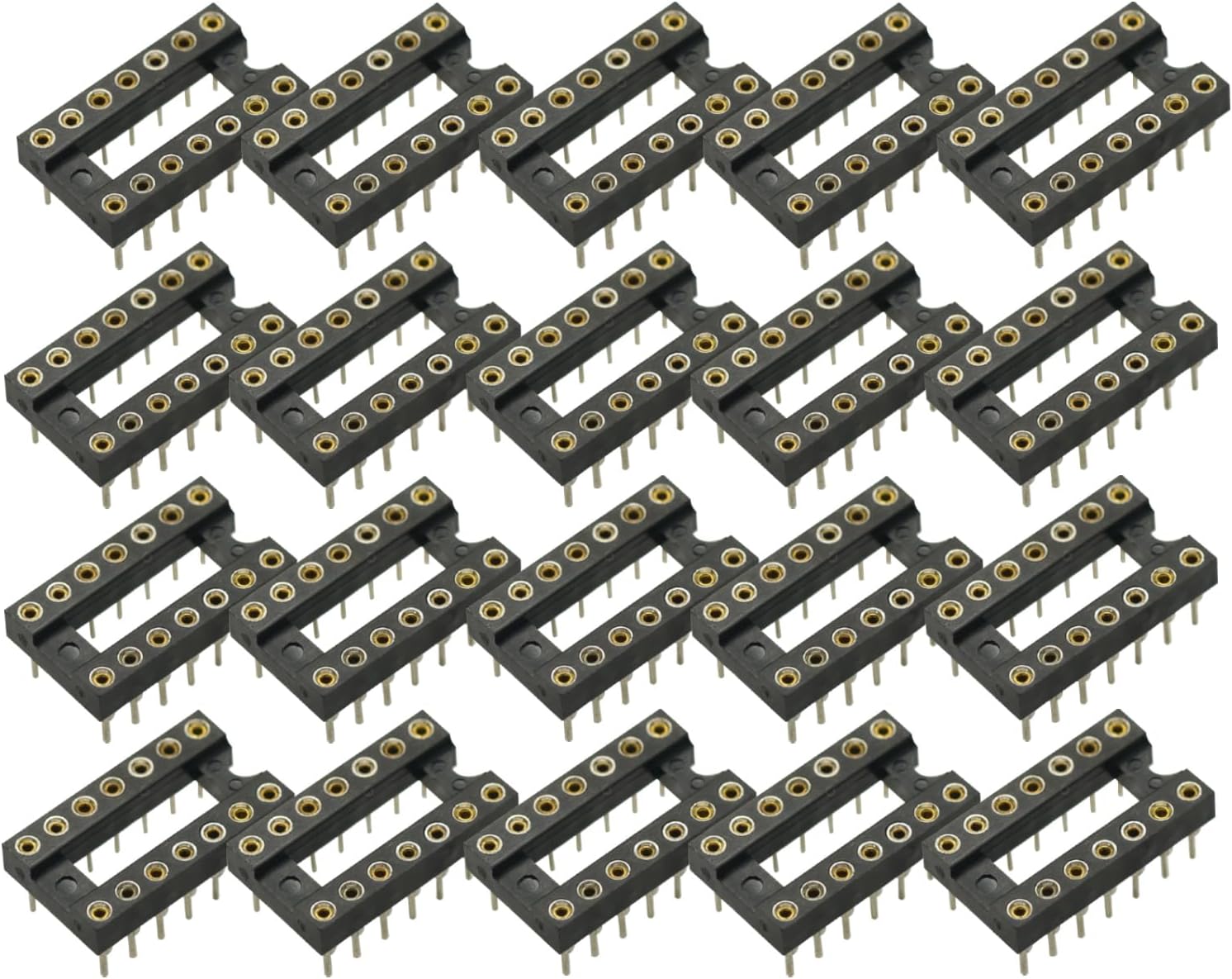 20pcs 14 Pin SIP DIP Round IC Socket Adapter Solder Type Gold Plated Machined 14 Pin Dip Socket